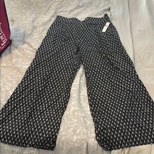 Elevenses Black and White Wide Leg Pants